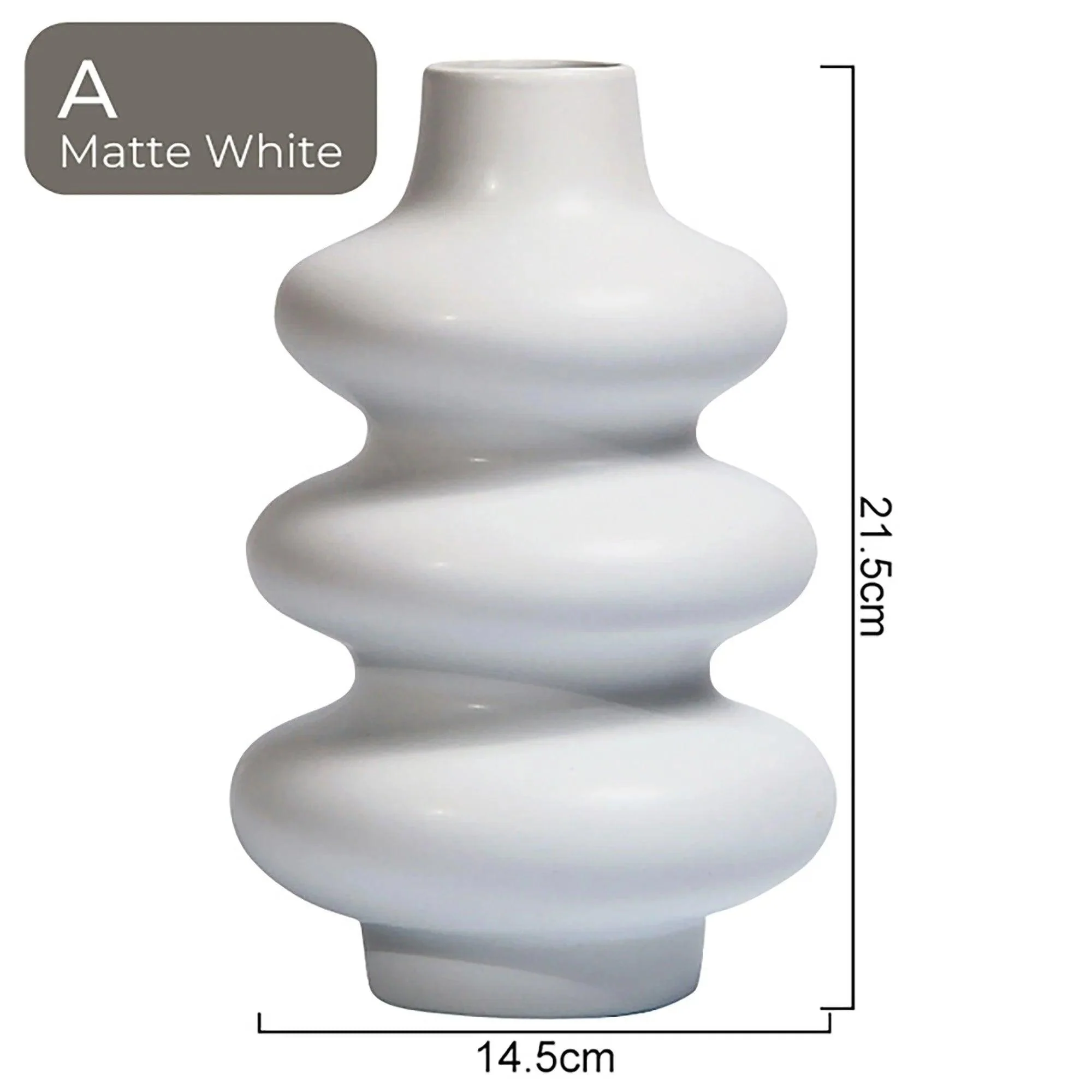 White Beige Nordic Ceramics Dried Flower Vase | Pampas Grass Pot Vases | Simple Home Decor Item