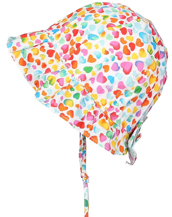 Sommerhut MULTICOLOR HEART in weiß