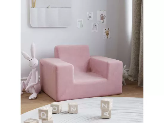 Canapé pour enfants Rose Peluche douce