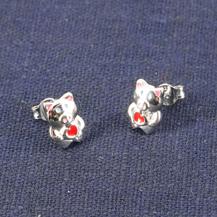 trendor Kinder-Ohrringe Silber 925 Glücksschwein Ohrstecker silver