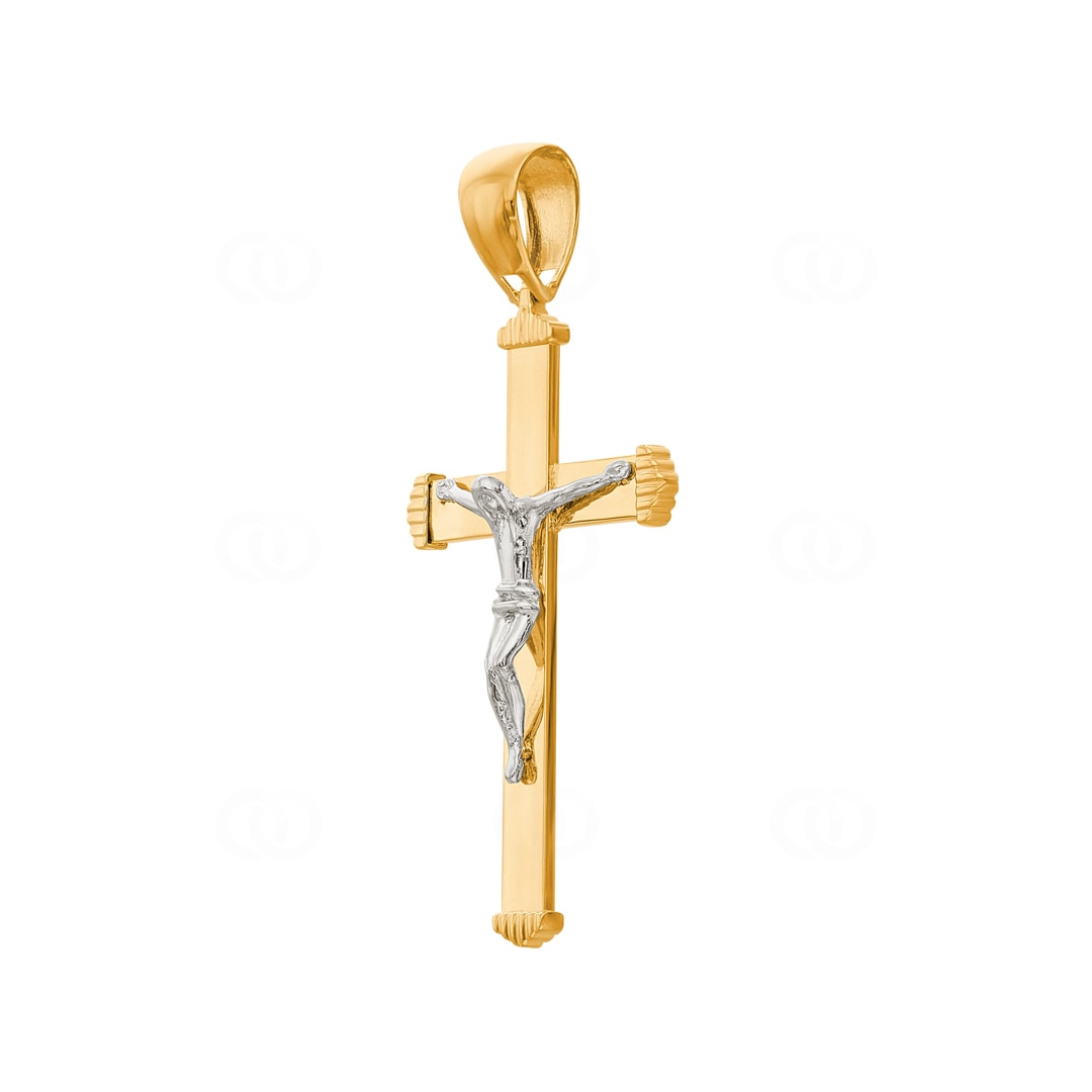 Anhänger 750/18 K Gelbgold Kreuz mit Jesus 62 x 30mm