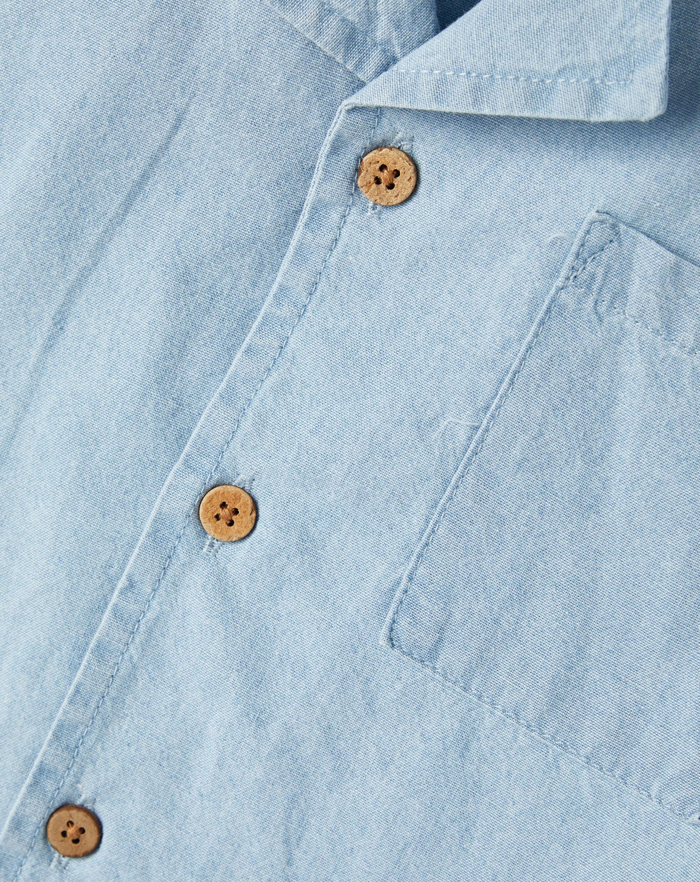 Kurzarm-Hemd NMMDALEY DENIM in light blue