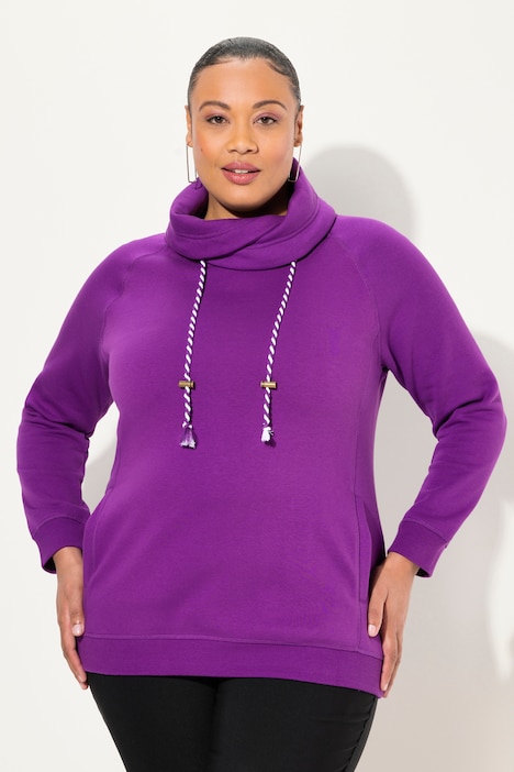 Sweatshirt, weiter Stehkragen, Taschen, Raglan-Langarm