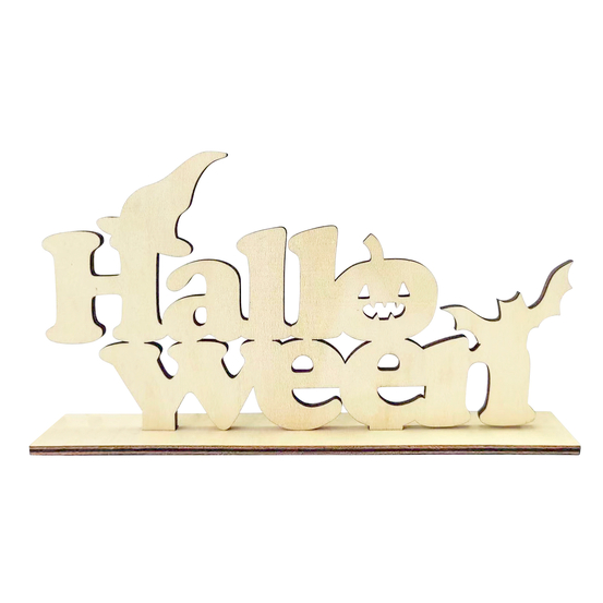Mot Halloween en bois L 23.0 H 12.5 cm