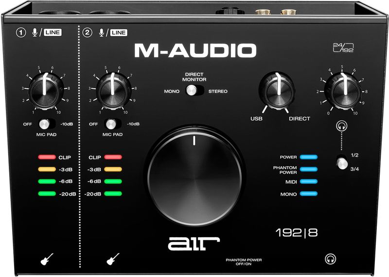 M-Audio - AIR 192|8 - USB Audio MIDI Interface - Zwart - Inclusief Opnamesoftware