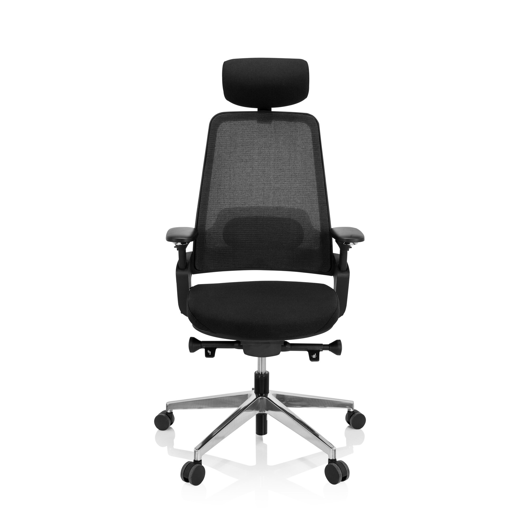 Profi Bürostuhl BRACIO Stoff/Netzstoff mit Armlehnen (höhenverstellbar) hjh OFFICE