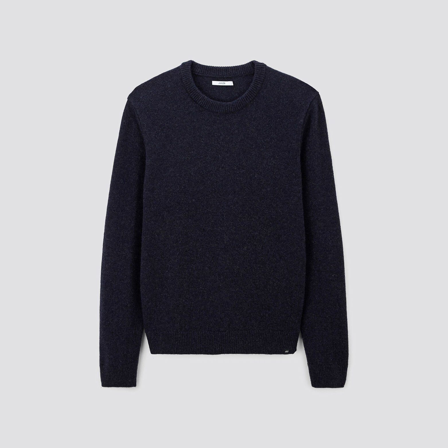 Pull à col rond uni Bleu moyen