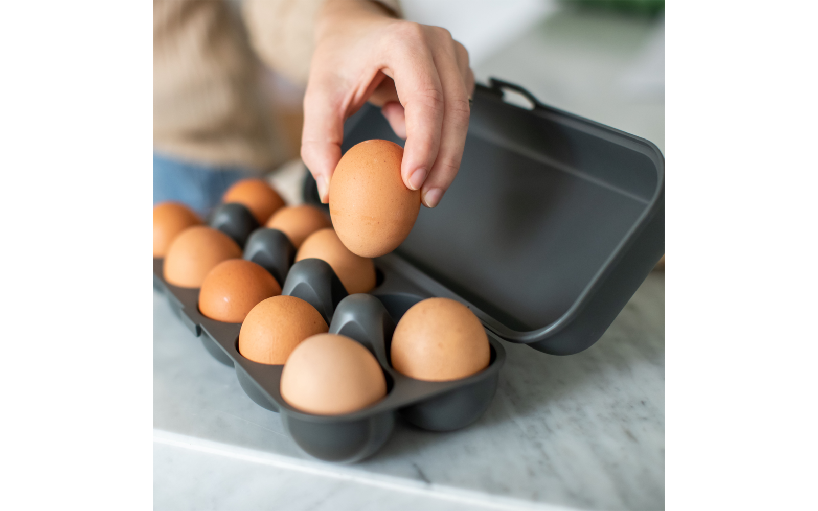 Koziol Eggs to go Eierbox für 10 Eier desert sand