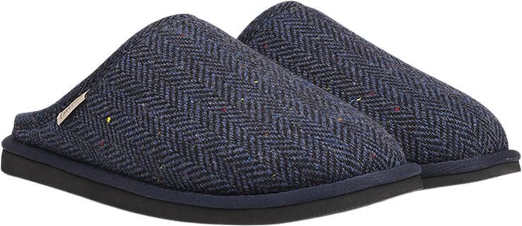 Lovelies DARWIN WOOL - OPEN WOOL SLIPPERS WITH SHEARLING LINING Blue