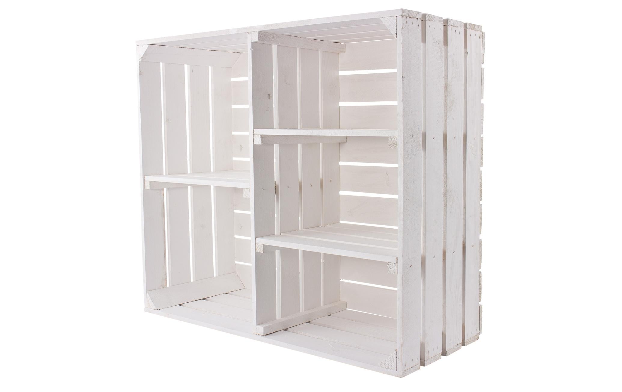 Regal Vintage Weiss, 77 x 68 cmRegal im Holzharassen Stil