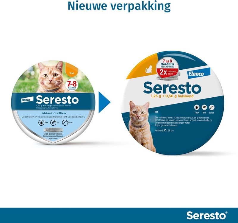 Seresto Teken- En Vlooienband Kat 38 cm - per stuk