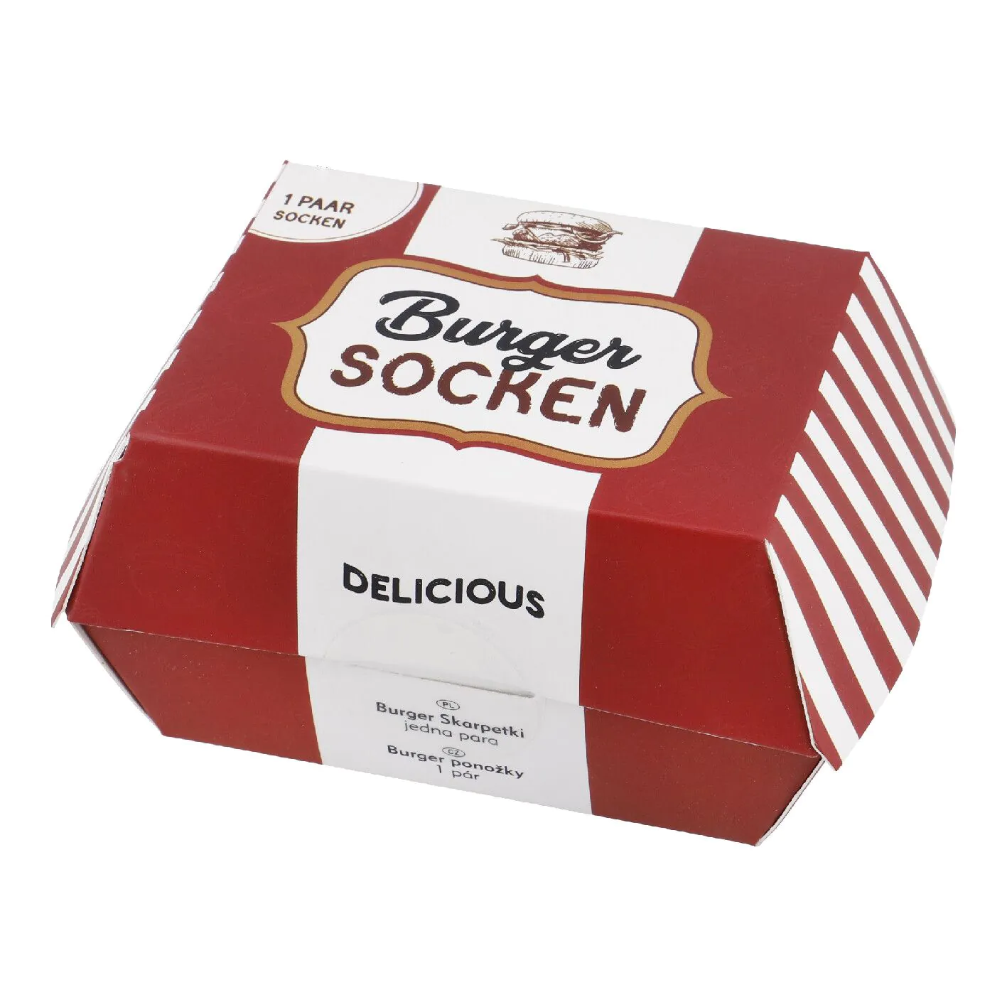Socken Foodbox, Burger, Größe 43-46