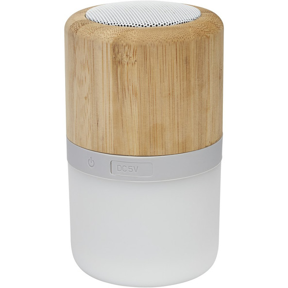 EgotierPro 124151 - Haut-parleur Bluetooth® Aurea en bambou avec lumière