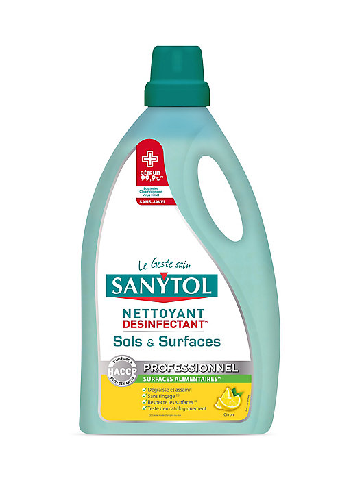 Nettoyant désinfectant sols et surfaces citron Sanytol 5L