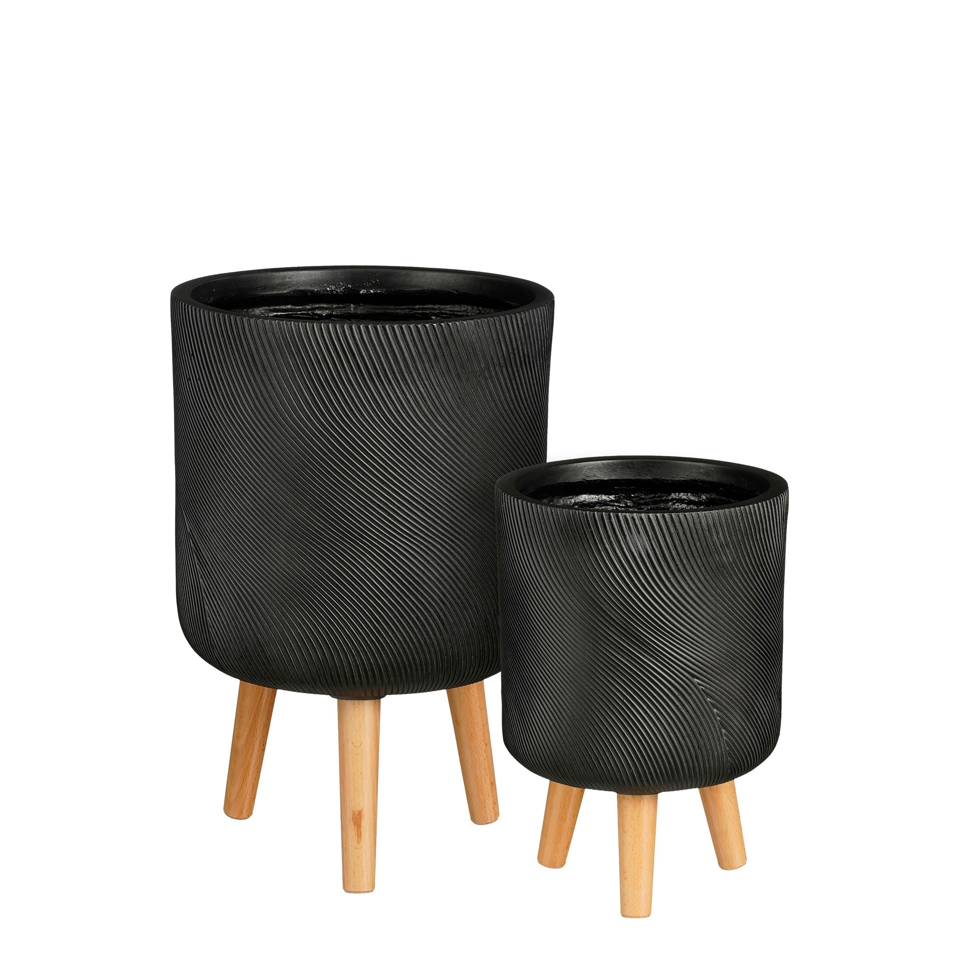 MICA DECORATIONS Pflanztopf auf Beinen LIMA 46 cm schwarz