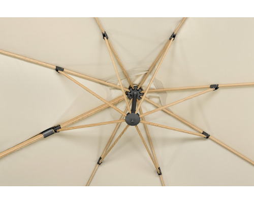 Schneider Rhodos Twist Woody parasol, 300 x 300 cm, naturel