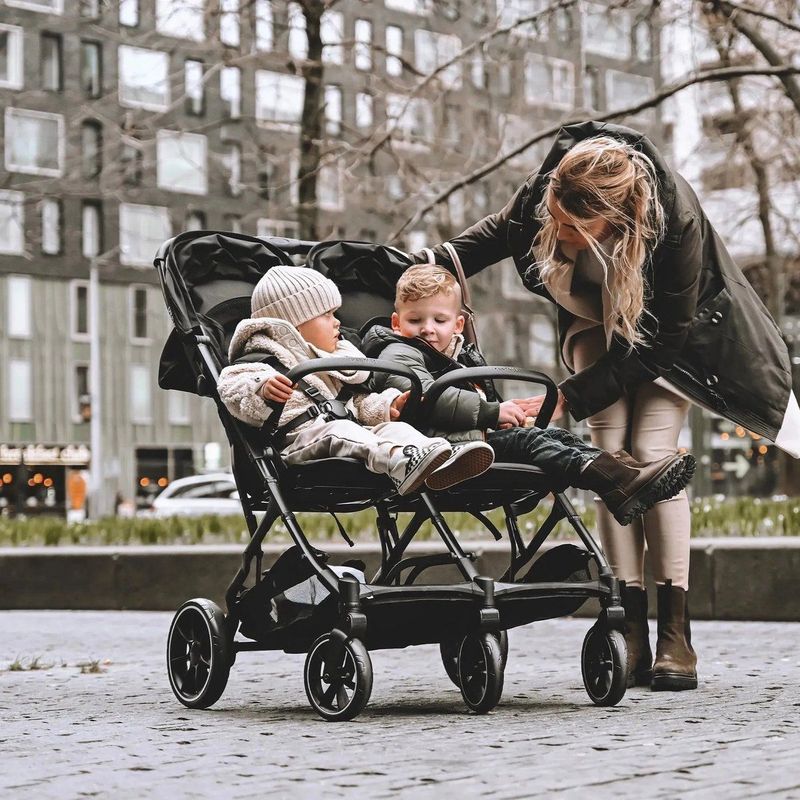 Deryan Luxe Rolo X2 XL Dubbele Buggy - Duo Buggy - Nougat