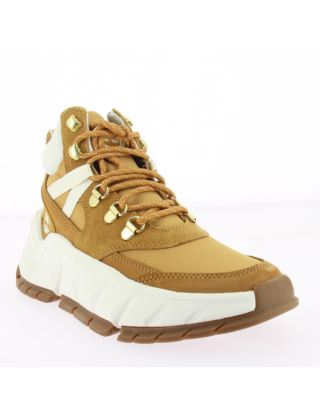 timberland boots femme tbl turbo hiker wht nubuck jaune/blanc