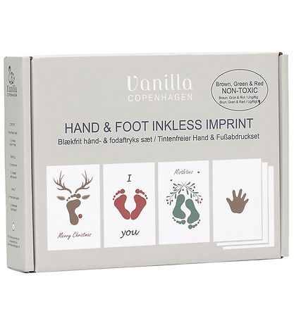 Vanilla Copenhagen Hand- und Fußabdruck-Set - Braun/Grün/Rot