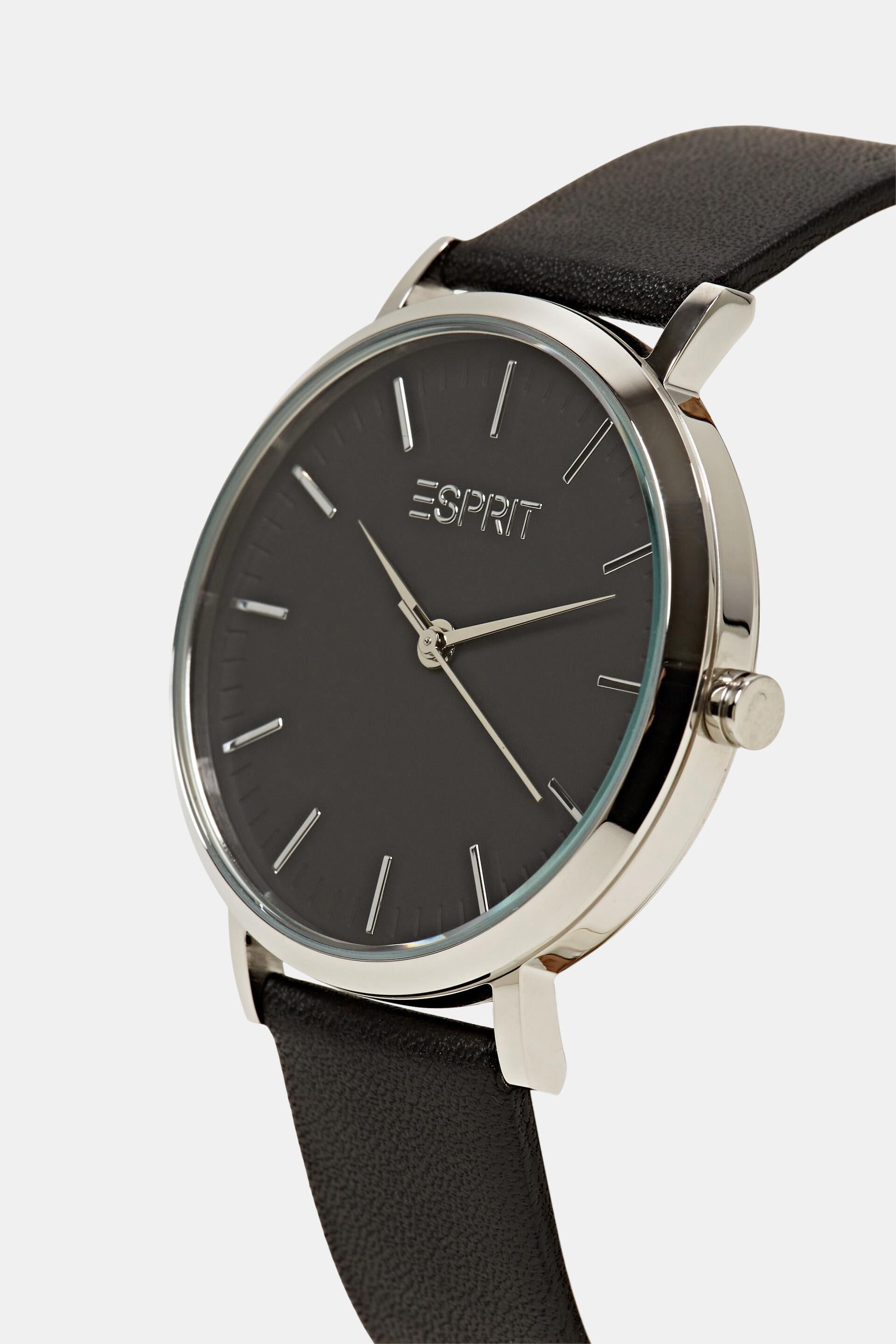 Montre acier inox, bracelet cuir