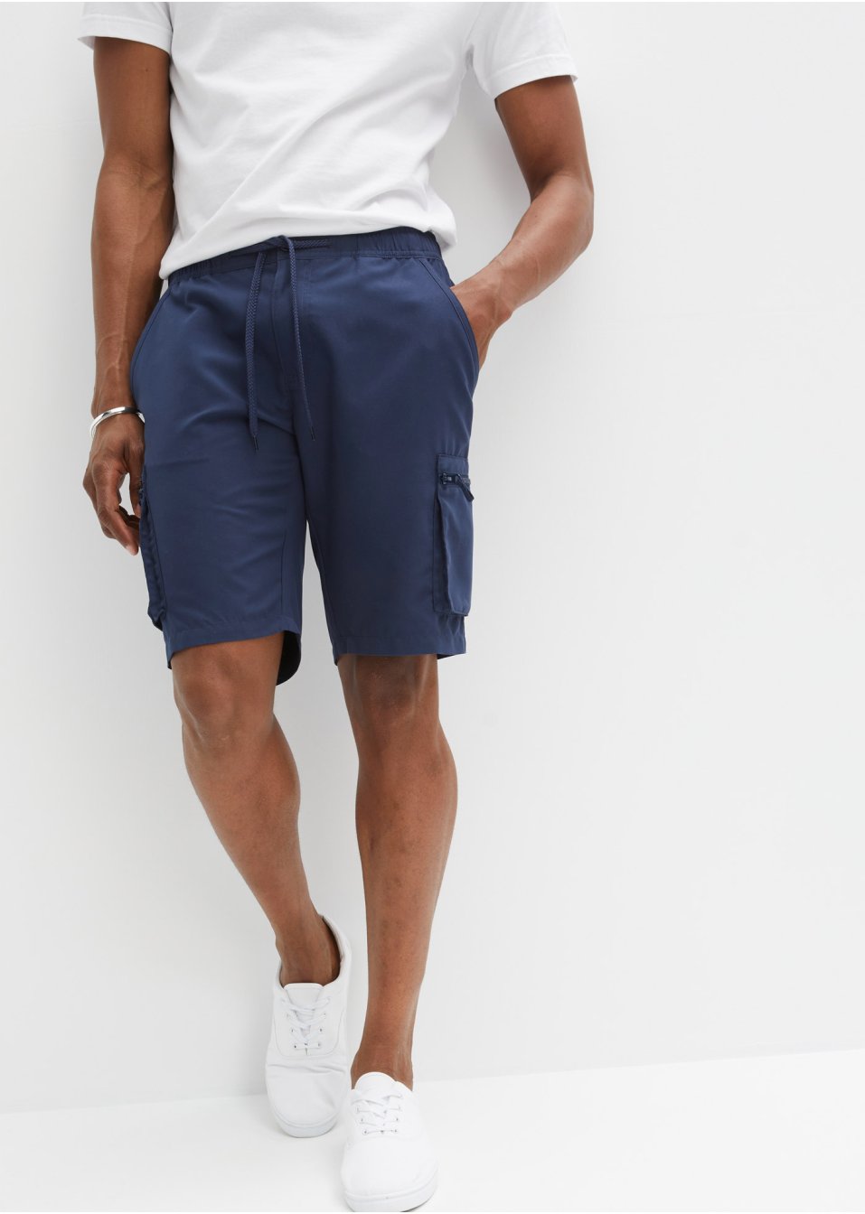 Bermuda cargo microfibre avec taille extensible