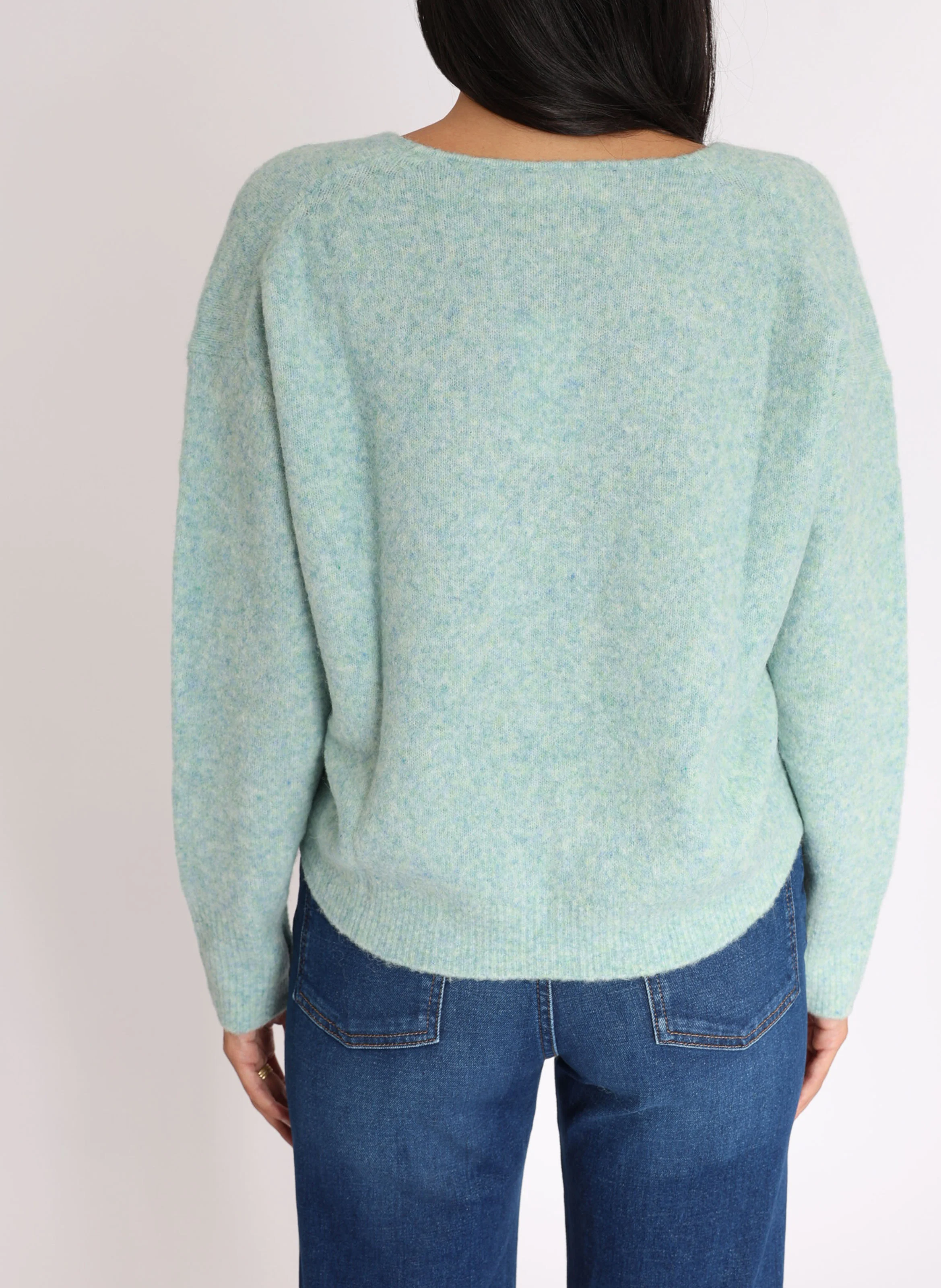 LIZA - Pull ample en laine mélangée | Vert