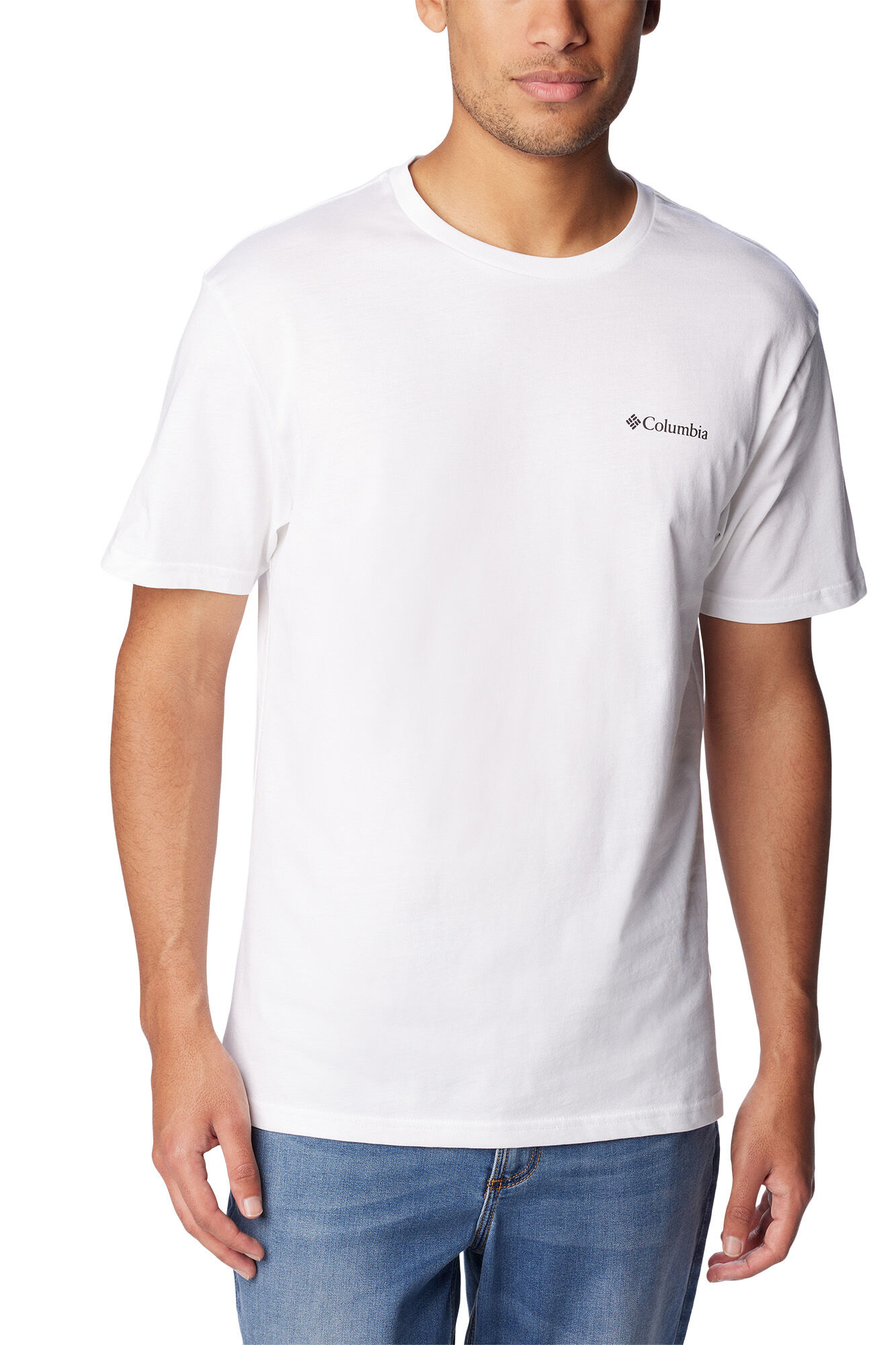 Camiseta masculina de manga curta Columbia com logo básico CSC™ - Marfim