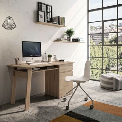Bureau BALIKHAN - L136 cm - chêne clair