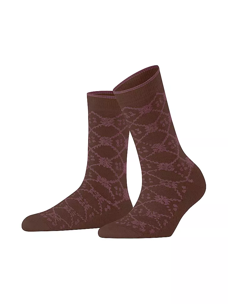 FALKE Socken RETRO SENSATION cinnamon dunkelrot