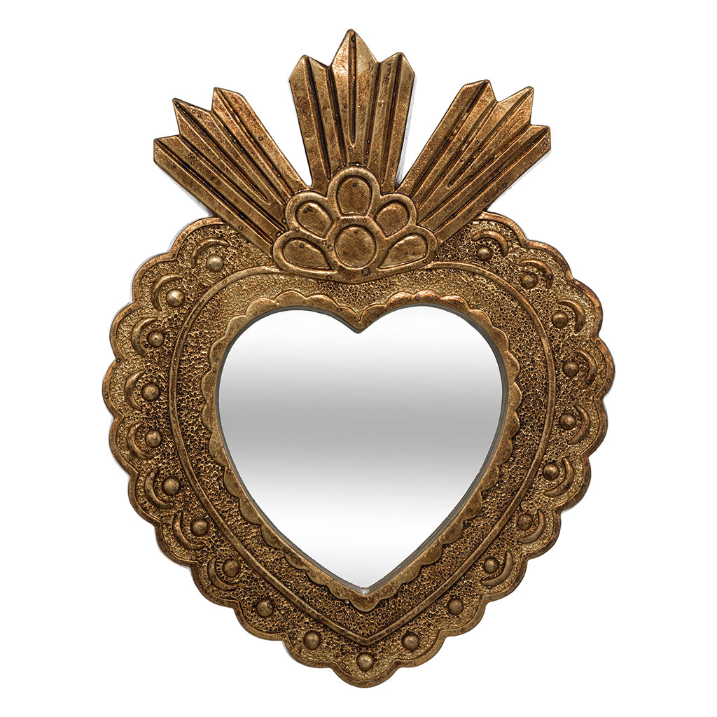 Miroir style ex-voto ALISON poly résine 28x20cm