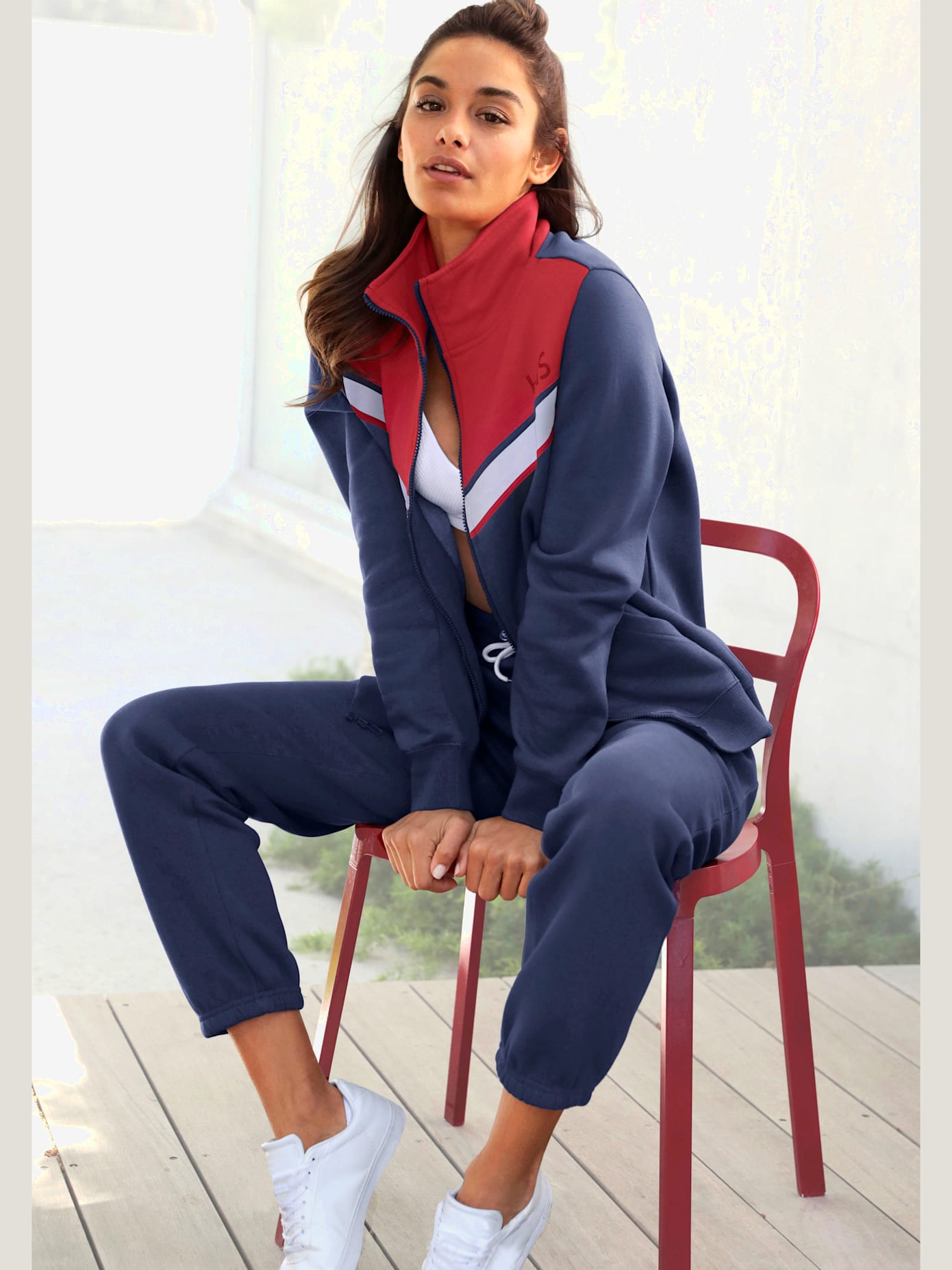 Veste sweat à rayures