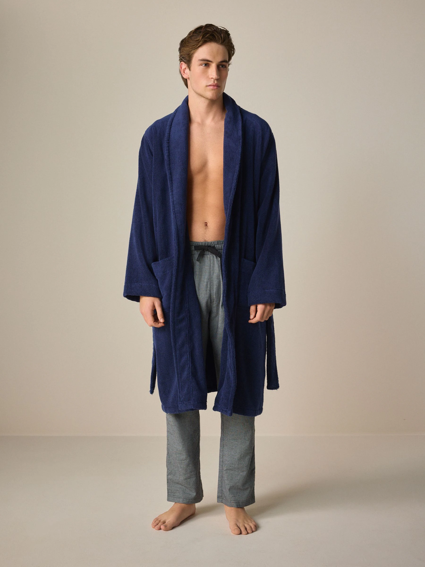 Donkerblauw - 100% Cotton Premium Towelling Dressing Gown