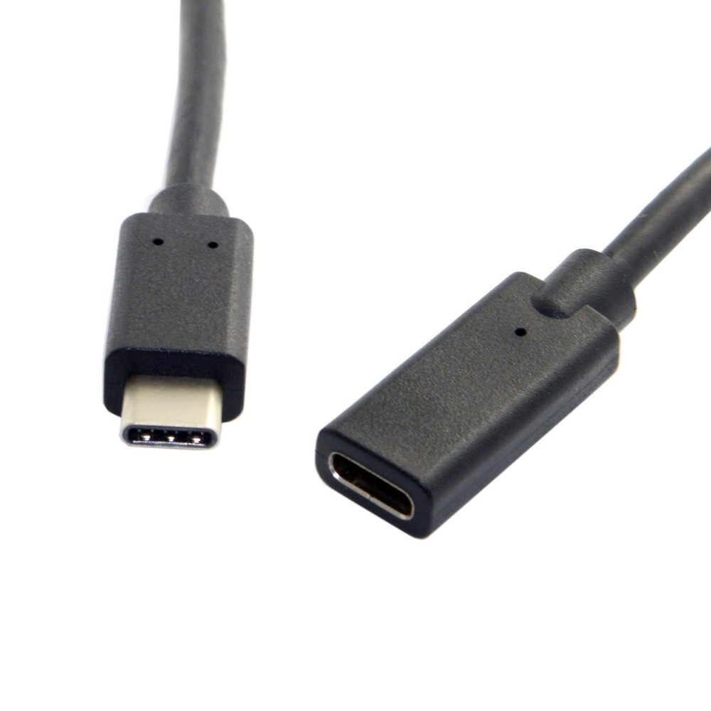 (50cm) USB C auf USB C Kabel Verlängerungskabel - Schwarz
