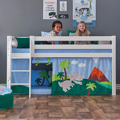 Hoppekids Dinosaur forhæng til halvhøj- og køjeseng 90x200 cm