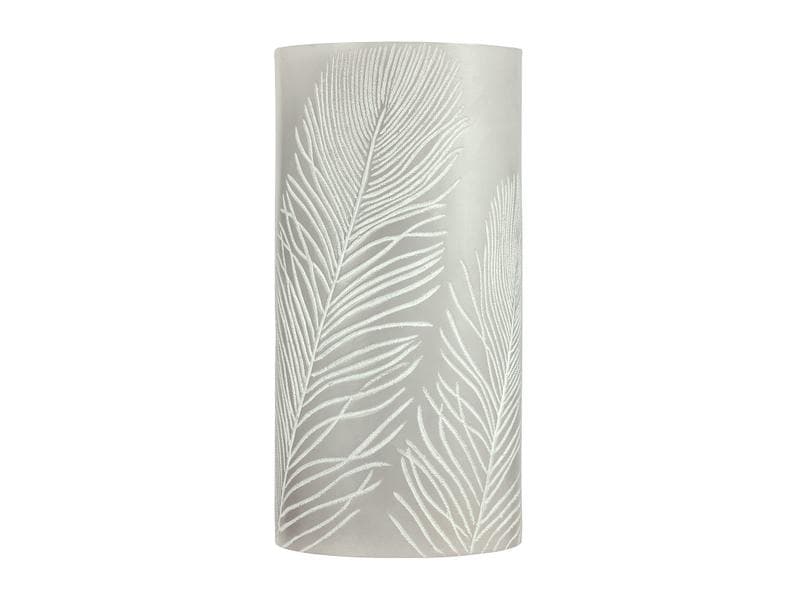 Pauleen LED-Kerzen Set Cosy Feather, Ø 7.6 cm, Grau/Weiss, LED-Wachskerze, 2er Set