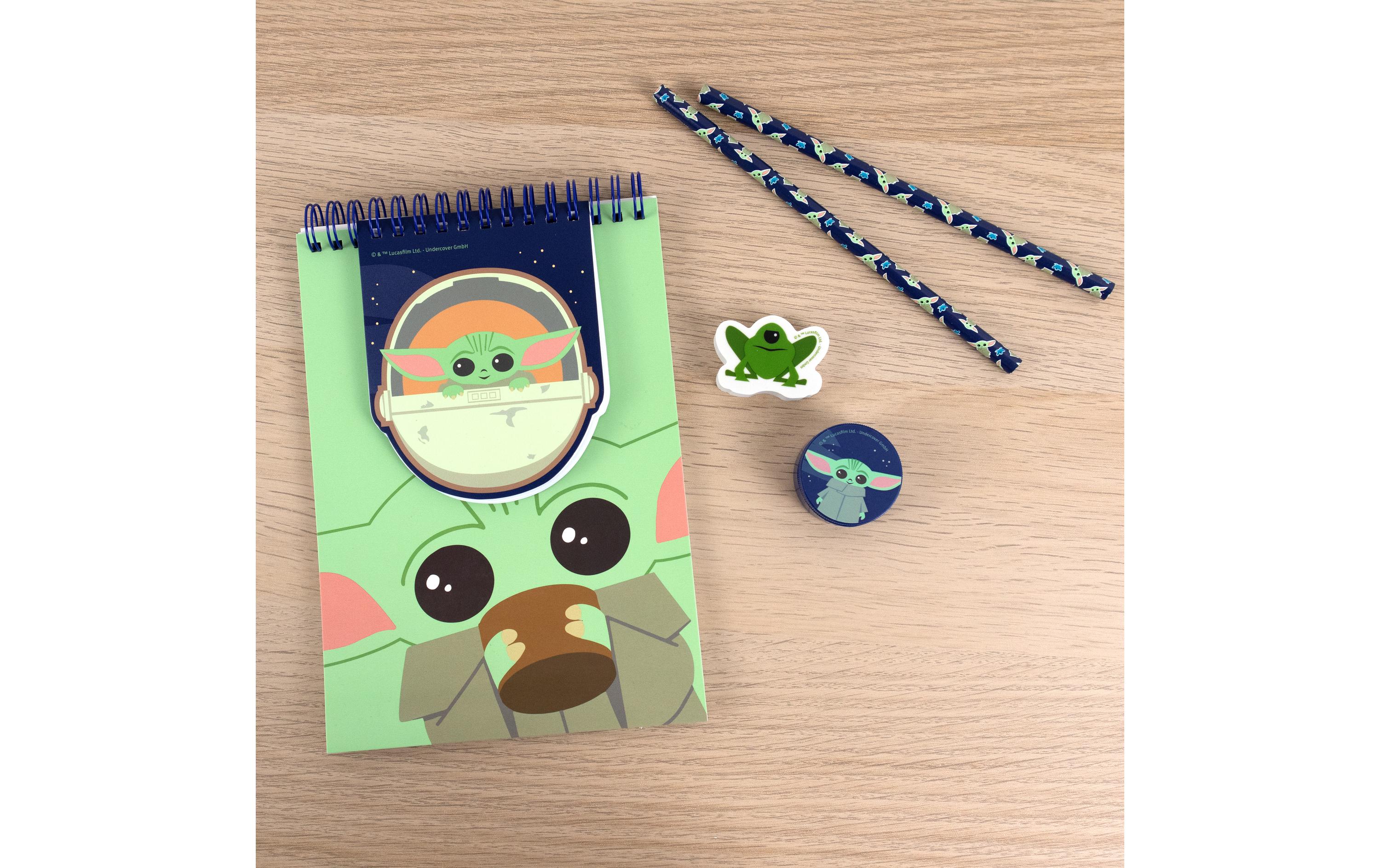 Schreibset Mandalorian A6 5-teiligNotizheft-Set Baby Yoda