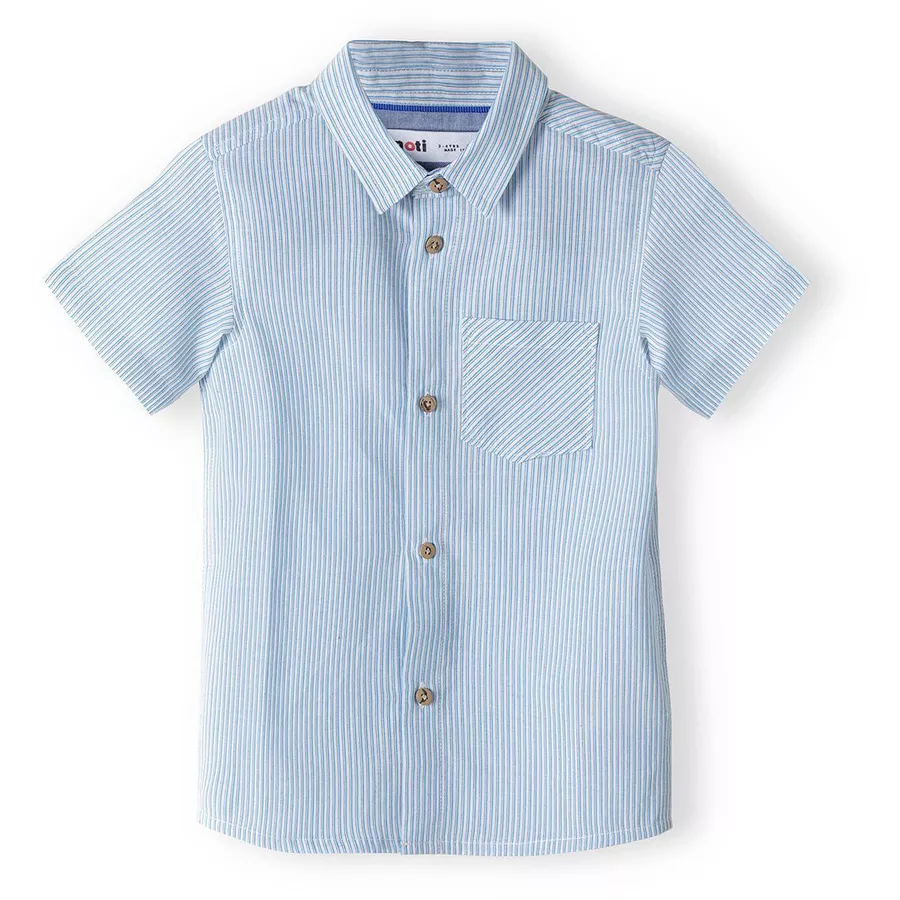 MINOTI Kurzarmhemd WeißBlau