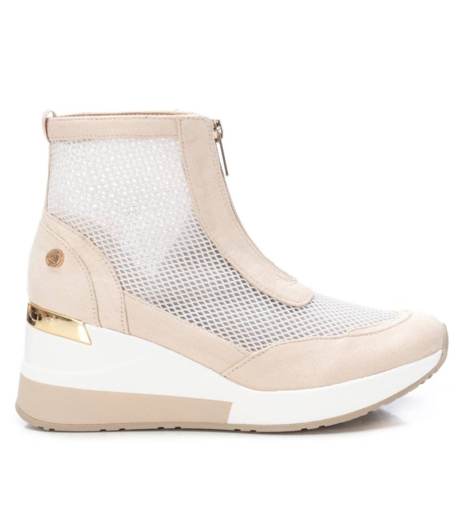 Tênis Xti 141043 Bege - Salto plataforma de 7 cm