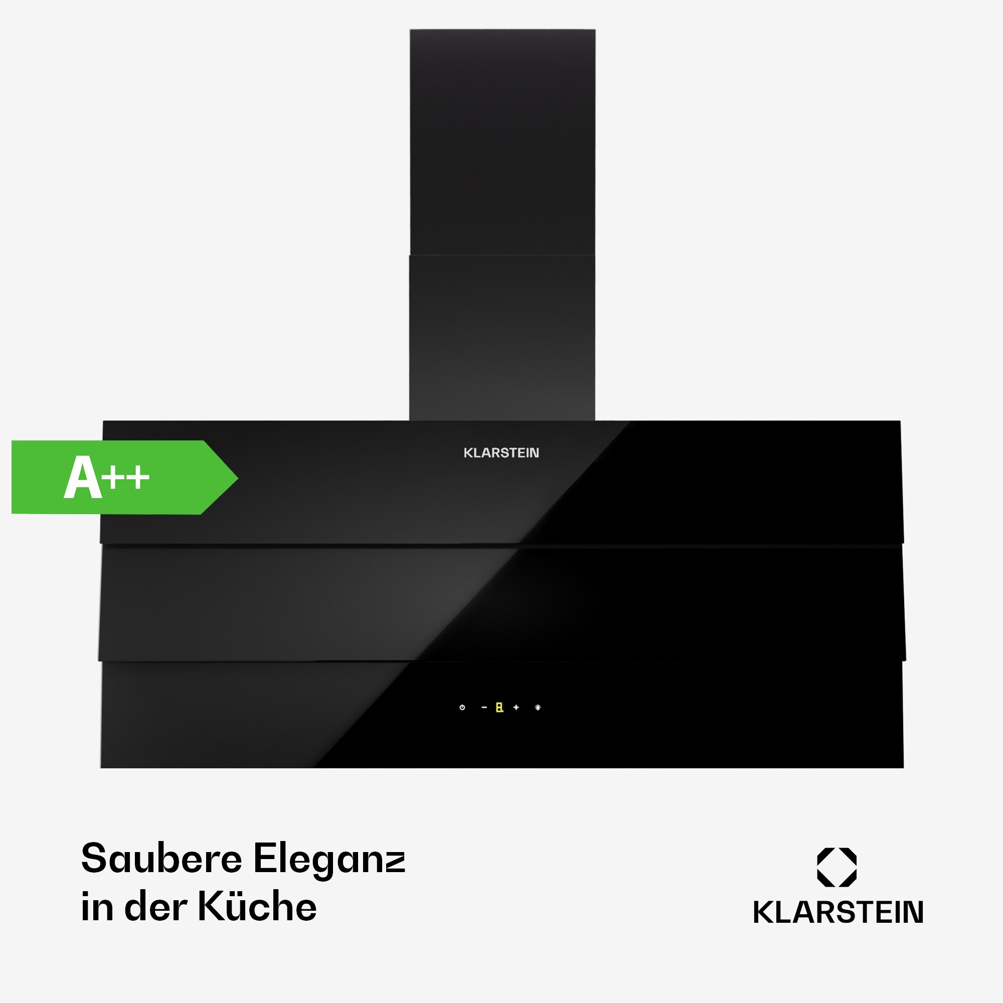 Antonia 90 Dunstabzugshaube 90cm 247m³/h Touch EEK A++ Glas Schwarz