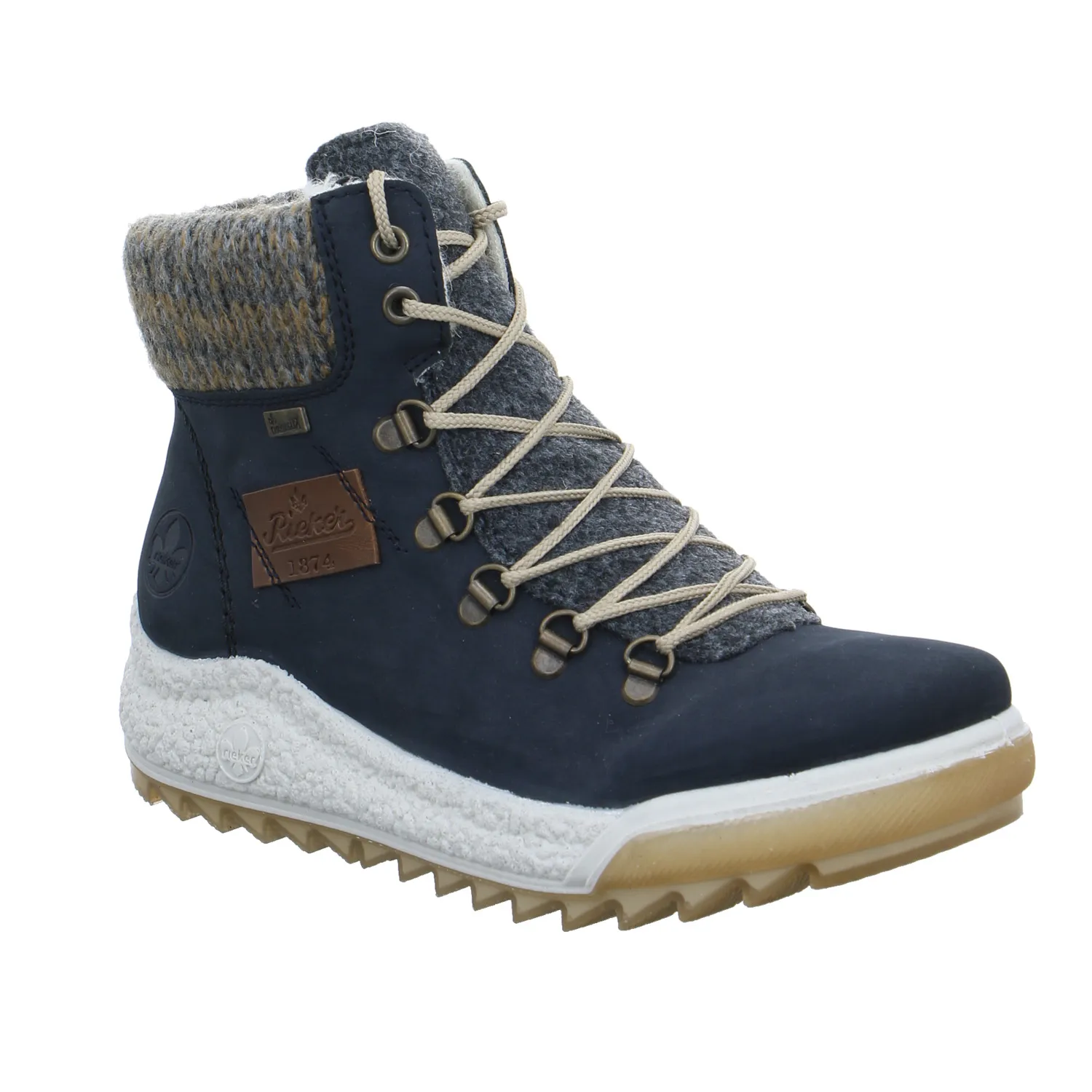 RIEKER Boot Blau Lederimitat  mit Tex-Membrane