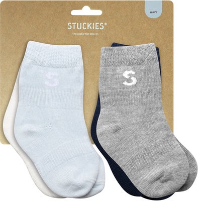 STUCKIES Sokker Baby 4-Pakk, Wavy