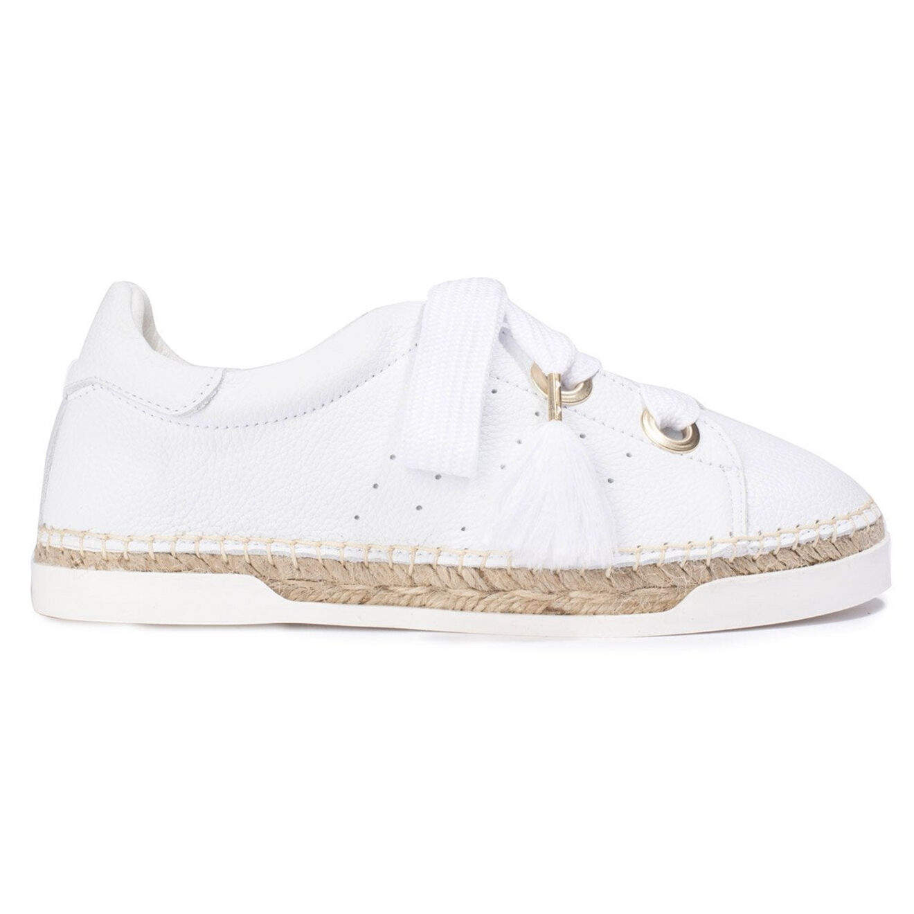 Canal Saint Martin Baskets espadrilles en Cuir Lancry Shock blanches