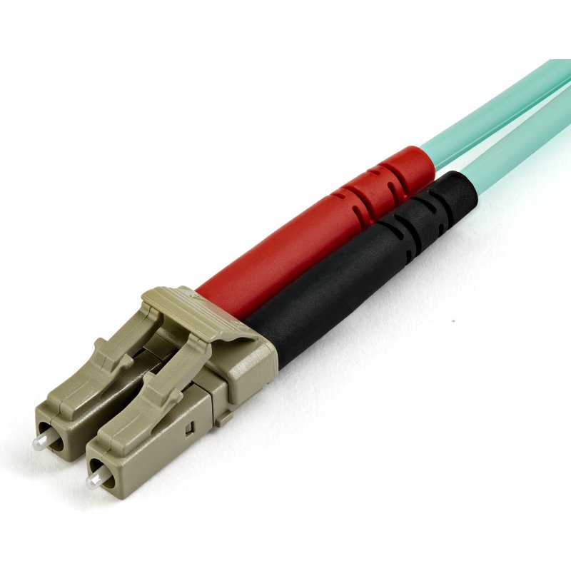 StarTech.com Câble Fibre Optique Multimode de 15m LC/UPC à LC/UPC OM4, Fibre Zipcord 50/125µm LOMMF/VCSEL, Réseaux 100G, Faible Perte d'Insertion, Cordon de Raccordement Fibre LSZH