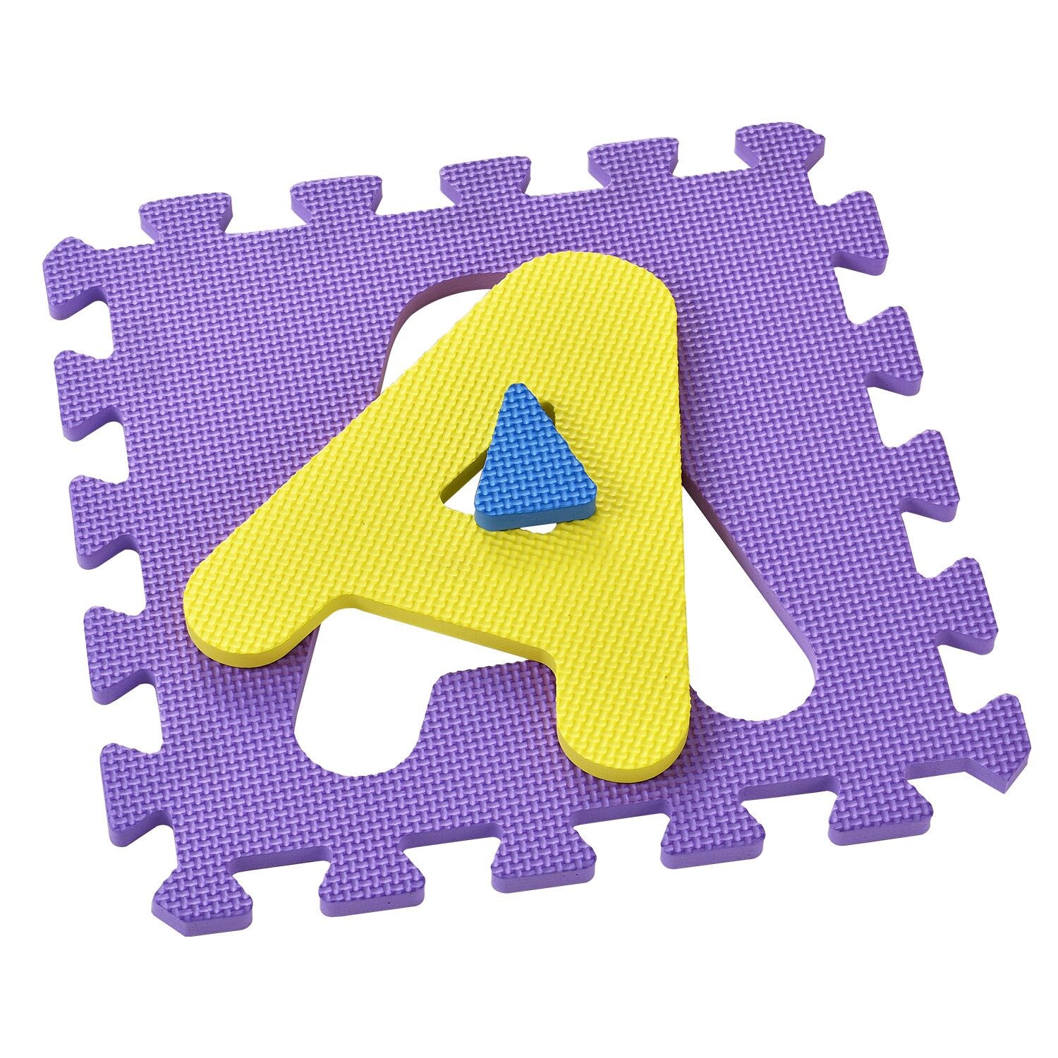 Juskys Kinder Puzzlematte Kim 36 Teile mit Buchstaben & Zahlen - rutschfest – Spielmatte bunt