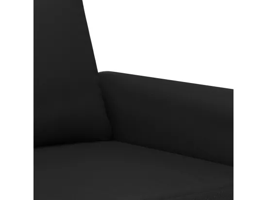 Ensemble de canapés 3 pcs avec coussins noir similicuir