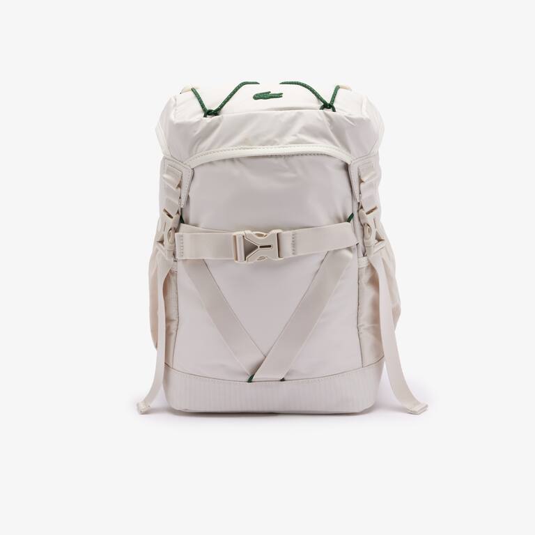 Sac multifonction en toile enduite Sacs à dos - Blanc - Lacoste - Unisex