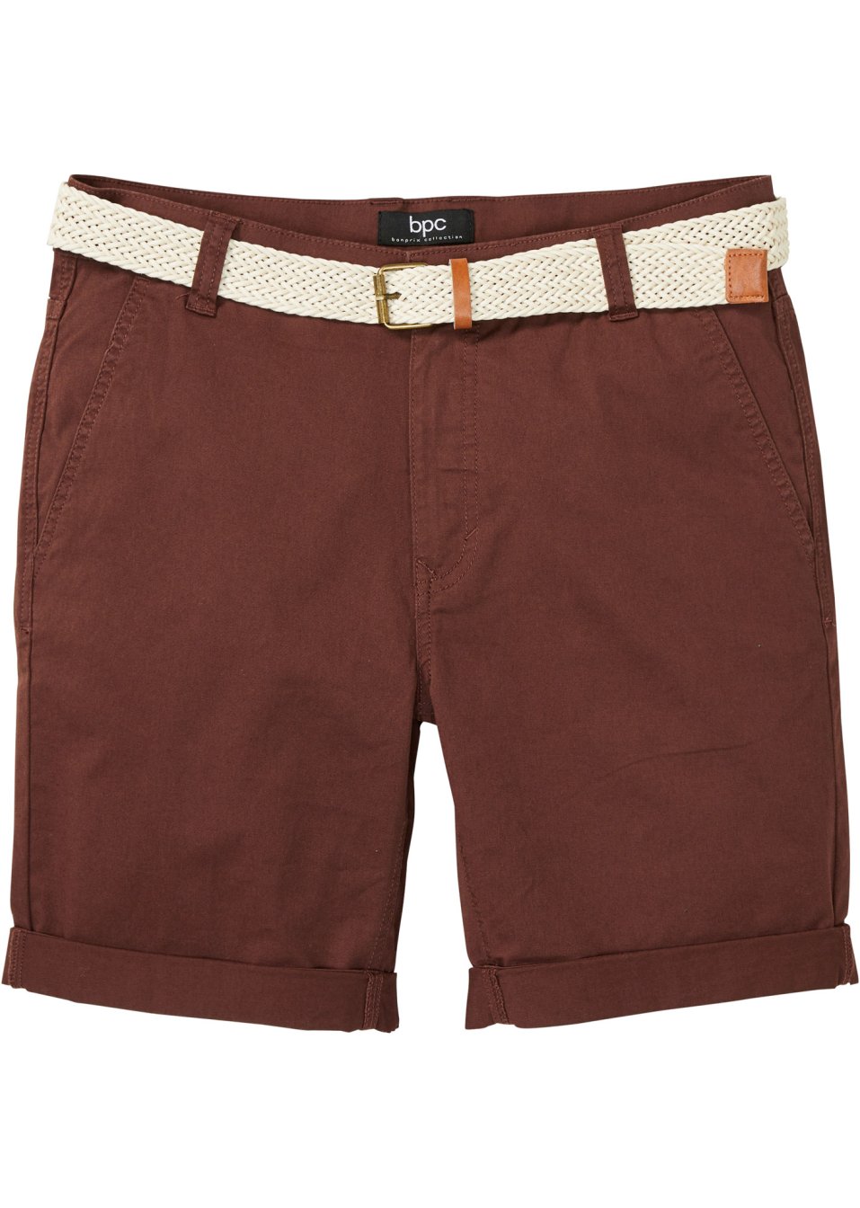 Bermuda chino extensible avec ceinture, Regular Fit