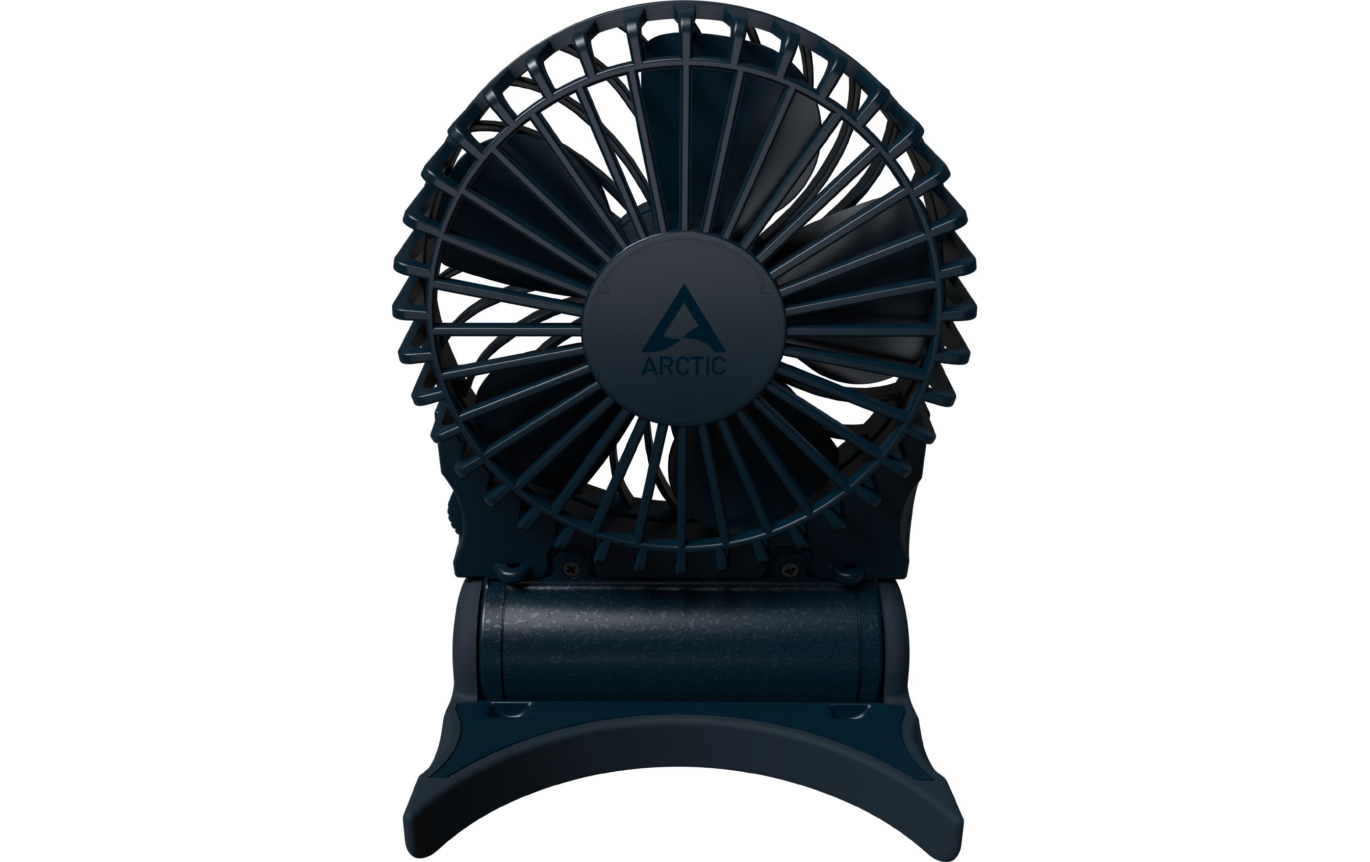 USB-Ventilator Summair2Go DunkelblauWiederaufladbarer Taschenventilator mit Standfuss
