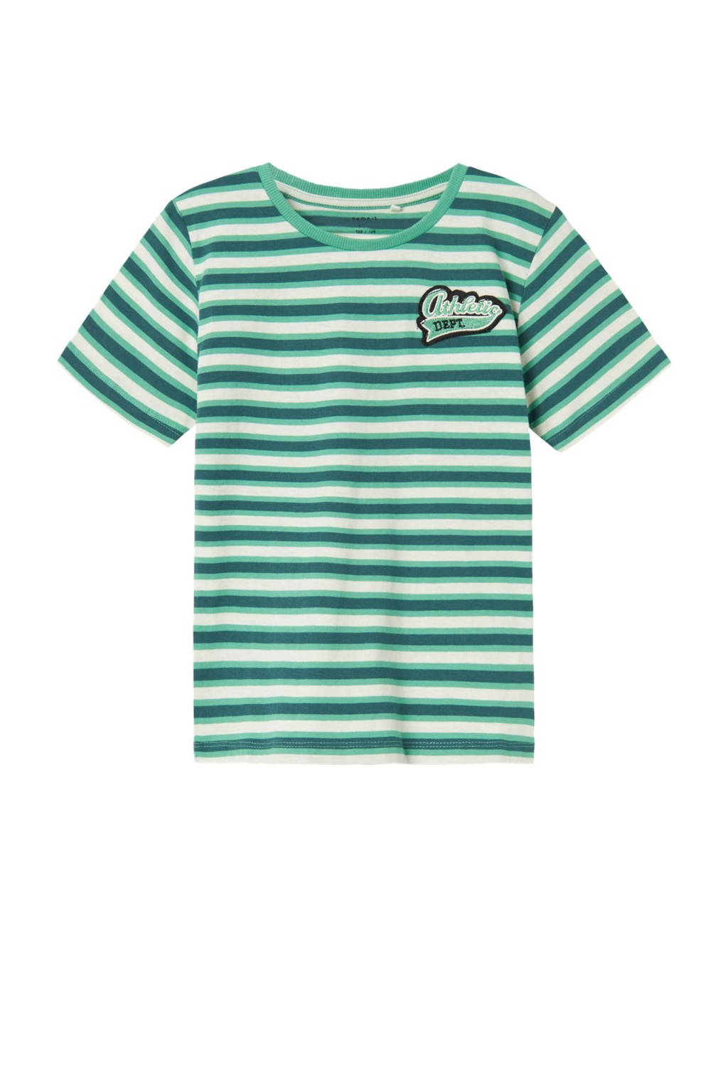 NAME IT gestreept T-shirt NKMDALOVAN mintgroen/groen/ecru