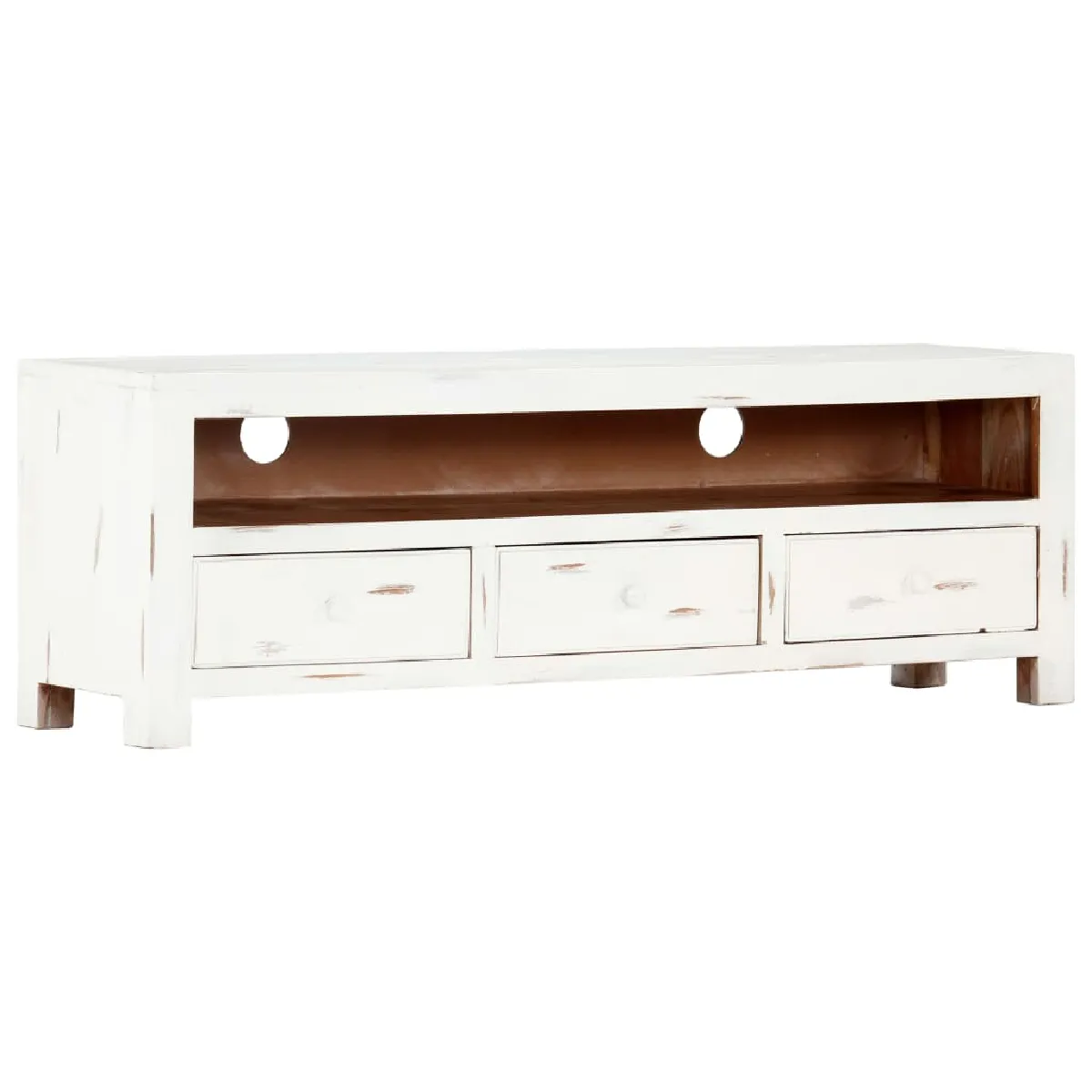 Vidaxl Meuble TV Acacia Blanc